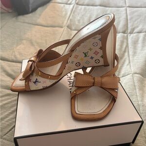Louis Vuitton murakami Bow Mule Heels with Multicolor Monogram